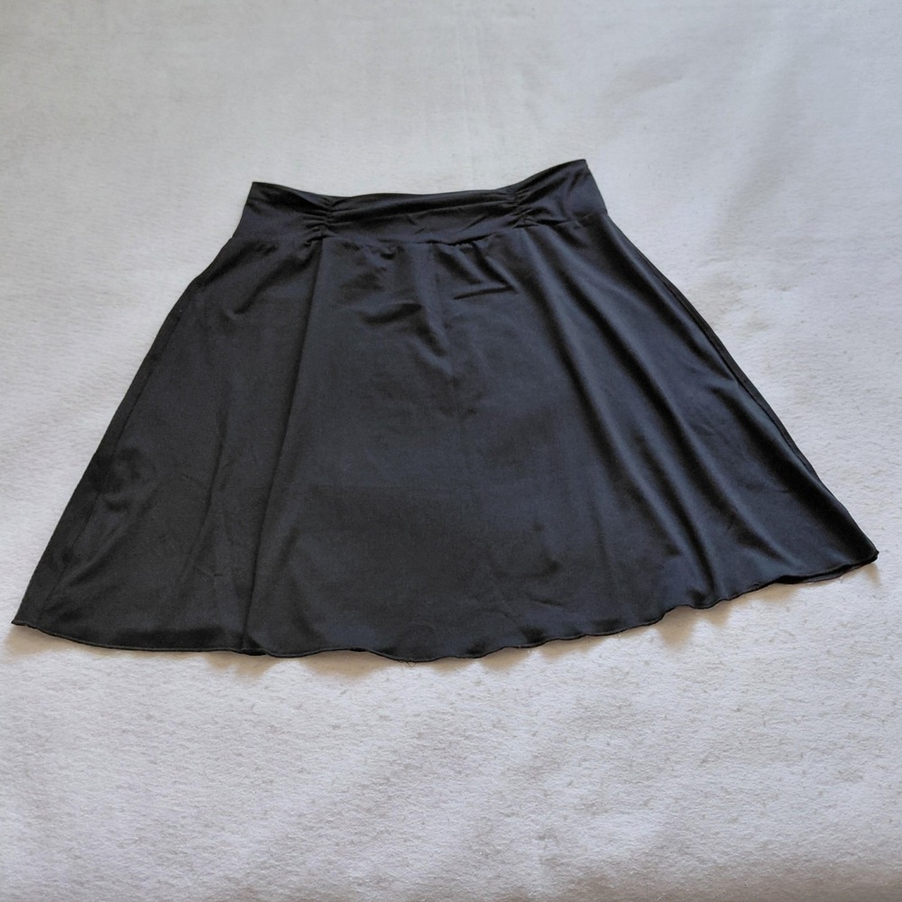 Tranquility Skirt Womens L Black Flare A Line Stretch Casual Minimalist Goth